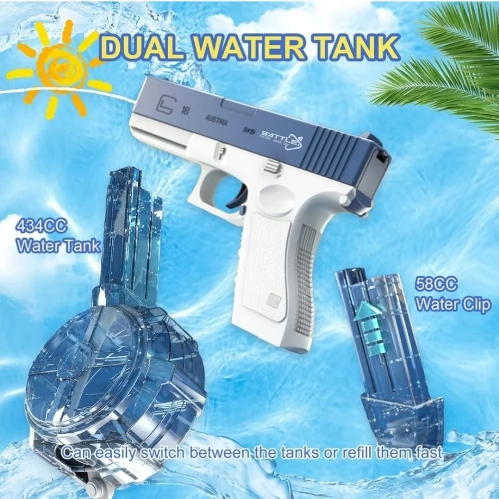 New 2023 Newest&Hottest Electric Water Gun, Blue Rechargeable Squirt Guns - Picture 4 of 11